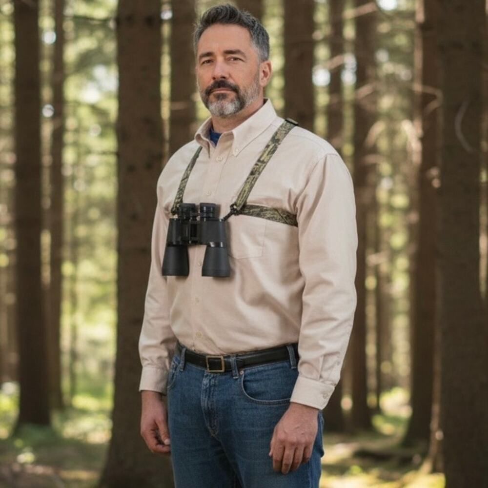 Mossy Oak Binocular Strap Harness Hands-Free Outdoor Adventure Camouflage